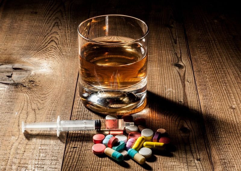 Alcohol and drugs, illustrative image
